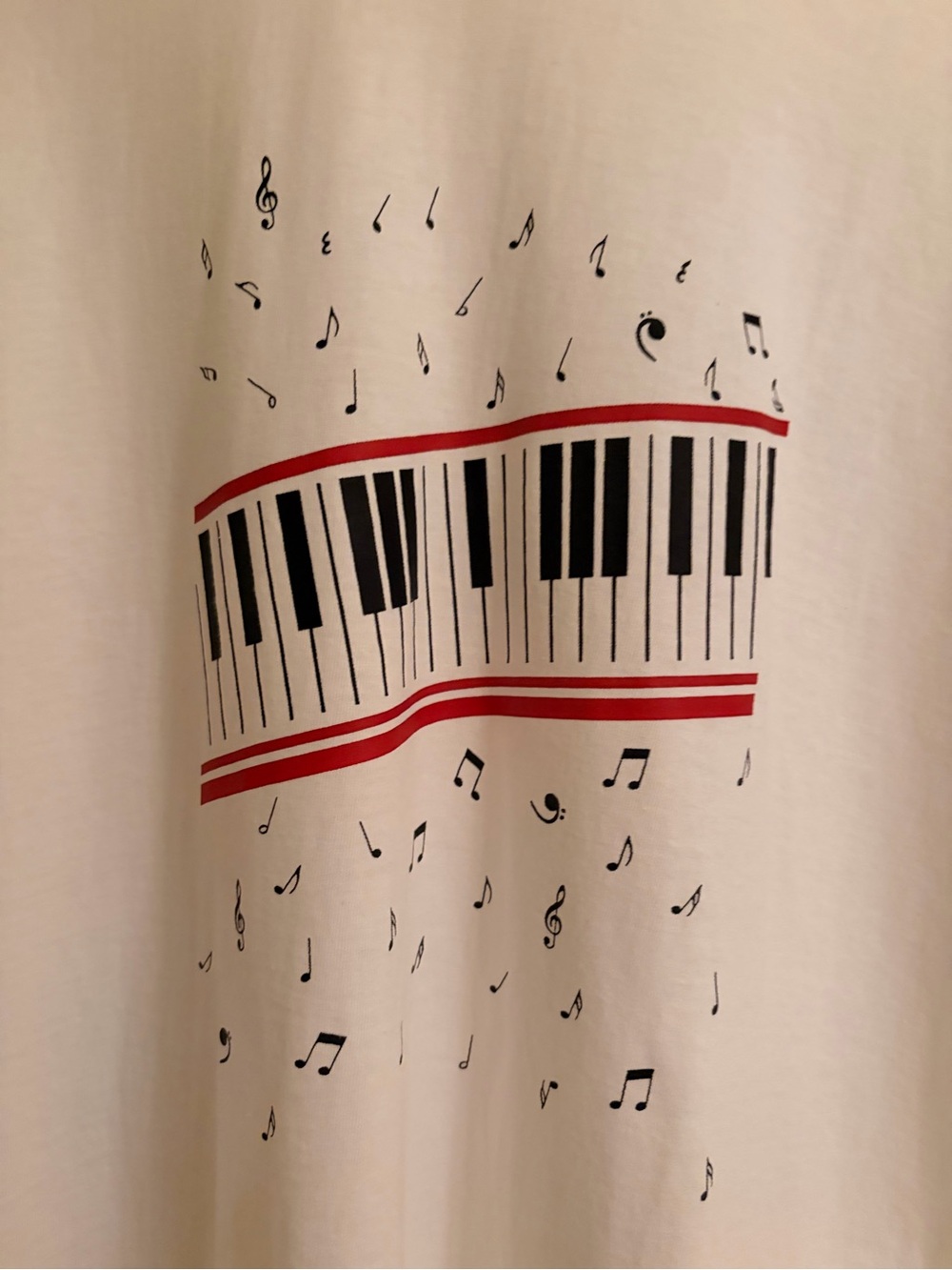 *BRAND NEW* Large White Gildan White Heavy Cotton Piano Music T‑Shirt - Picture 4 of 5